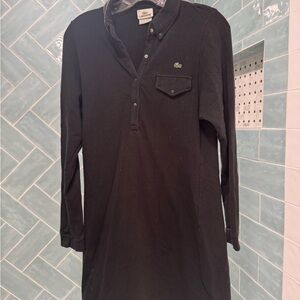 Lacoste Black Polo Dress with Long Sleeves